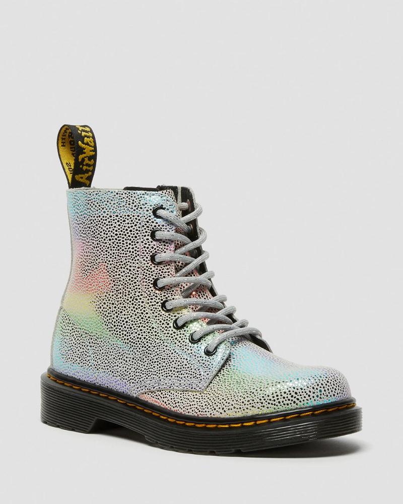 Kids\' Dr Martens Junior 1460 Pascal Iridescent Lace Up Boots Multicolor | AU 683YXF